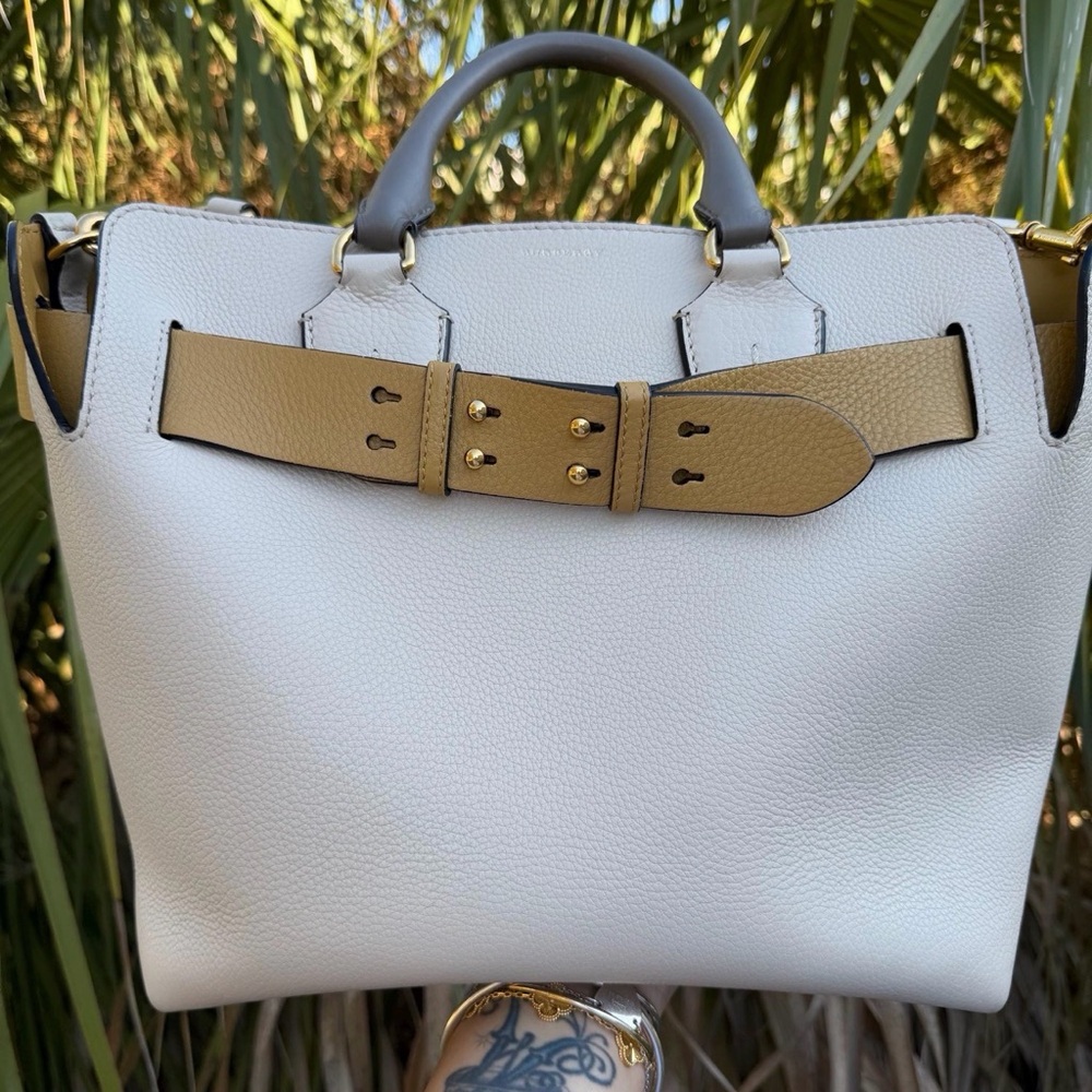 Authentic Burberry Tri-Tone Marais Calfskin Medium Belt Bag